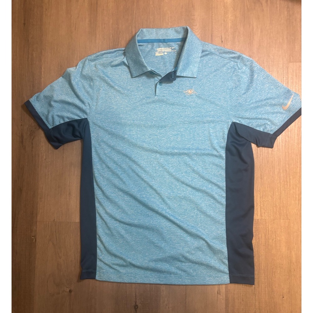 Nike Polo Shirt Mens S Blue Disney Cruise Line Dri-FIT Golf Tour Performance